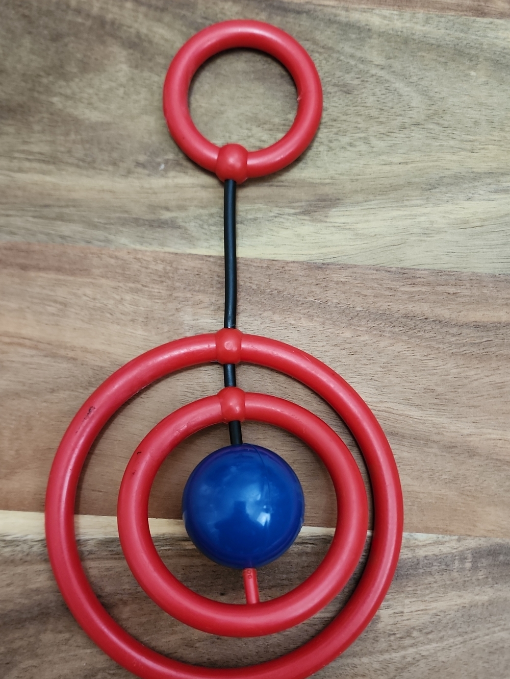 Vintage 1977 Johnson & Johnson Playpath Red Rings Baby Rattle Toy Teether MCM